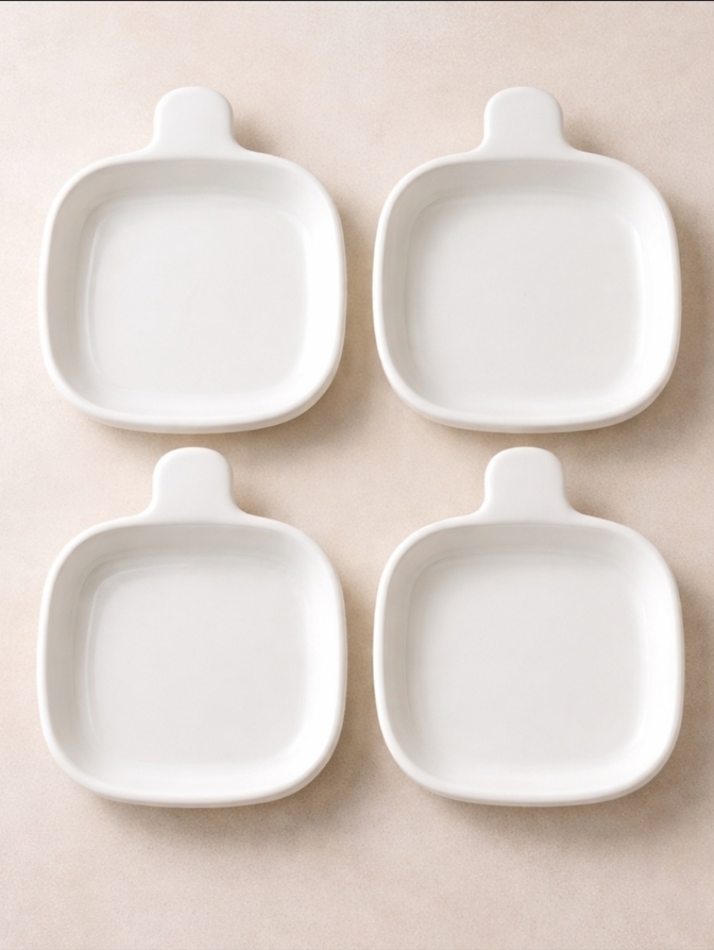Vintage CorningWare Grab-It Snack Plates Set of 4 | Milk Glass White 15cm USA